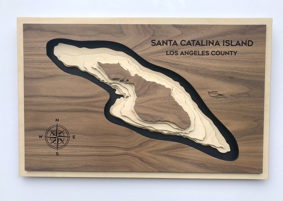 LaserSkapes's tweet photo. New piece purchased from a friend of mine. It’s a different approach to my usual lake topography maps. The island concept turned out cool. 

#santacatalinaisland
#radon
#topographymaps https://t.co/ReWSaHb7qt