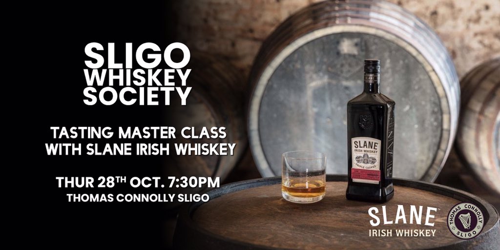 SWS members please check your email for advance ticket purchase 

Join us for a deconstructed tasting of Slane Irish Whiskey hosted by Founder Alex Conyngham & Brand Ambassador Micheál O’Flaherty 🥃👌

#Sligowhiskeysociety
#Thomasconnollysligo
#Slanerocks
#Irishwhiskey360