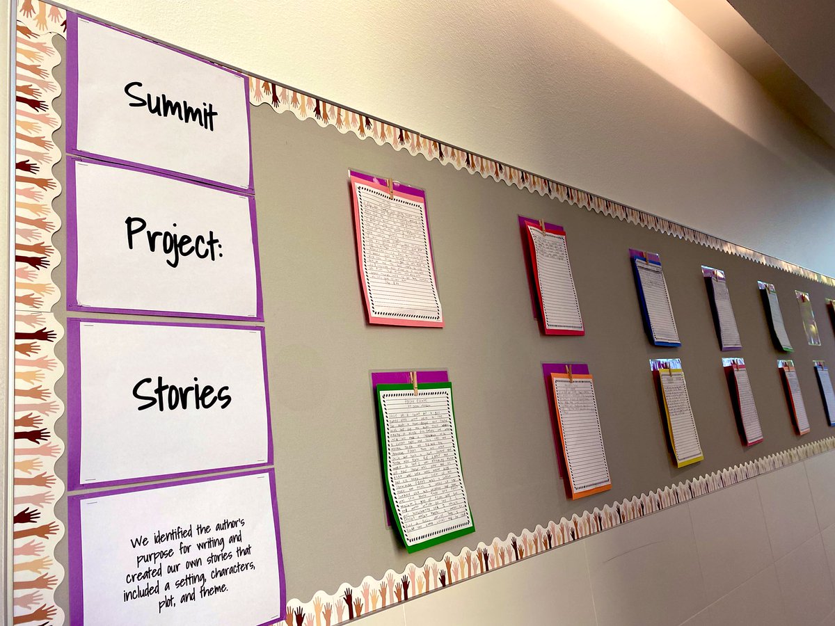 mrsbeccag's tweet photo. Super proud of our fourth graders for completing their very first @SummitSpark project this year. Students applied what they learned about author’s purpose and story elements to write their very own stories ✍🏾📚 #TheKnightWay #StudentChoice https://t.co/dU7jS6BNpG
