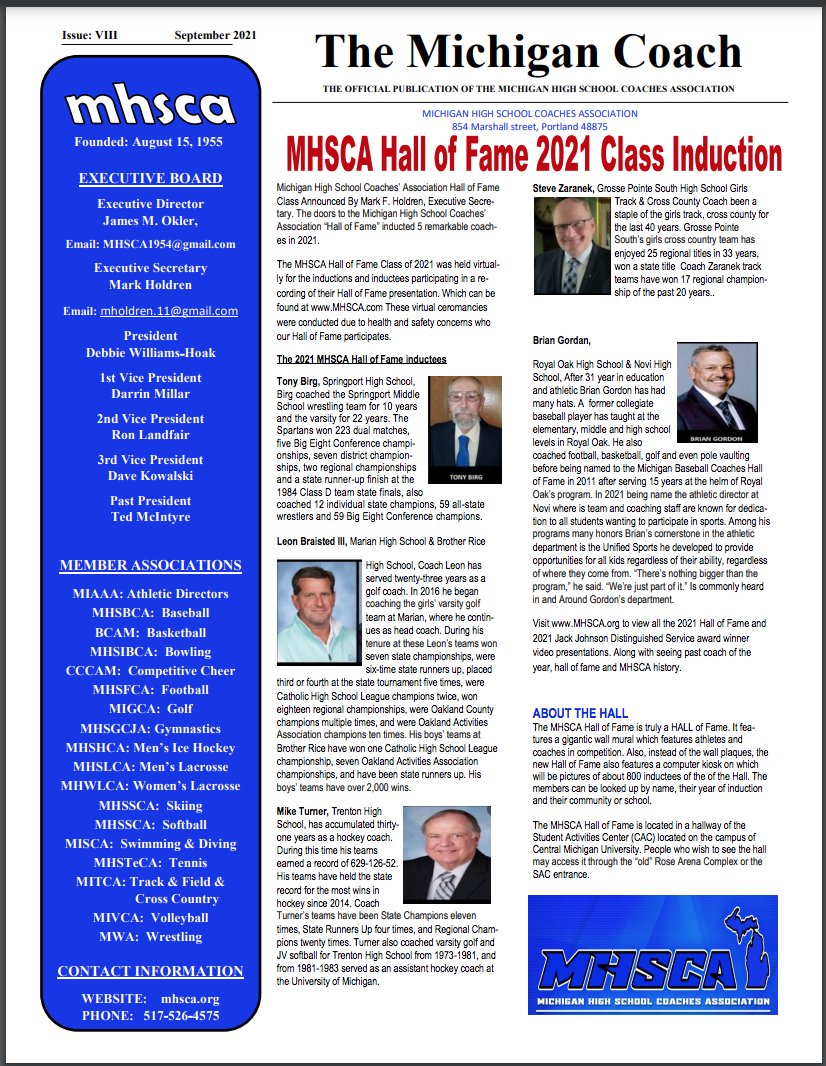 The latest issue of the MHSCA "The Michigan Coach" is now available.

issuu.com/mhsca/docs/sep…

<a href="/MHSAA/">MHSAA</a> <a href="/MiscaSwim/">MISCA</a> <a href="/MiHSSCA/">MHSSCA</a>
<a href="/michiganhsfca/">MHSFCA</a> <a href="/michgrappler/">Michigan Grappler</a> <a href="/MWAcoaches/">MWA 🤼‍♂️</a>
<a href="/MITCATFXC/">MITCA</a> <a href="/MIGCAHSGOLF/">MIGCA</a> <a href="/MIVCAvolleyball/">MIVCA Volleyball</a>
<a href="/MIAAAADs/">MIAAA</a> <a href="/BCAMCoaches/">BCAM</a> <a href="/MHSBCA1/">MHSBCA</a>
@CantonHSChiefs <a href="/MichHSHockey/">Mich HS Hockey</a>