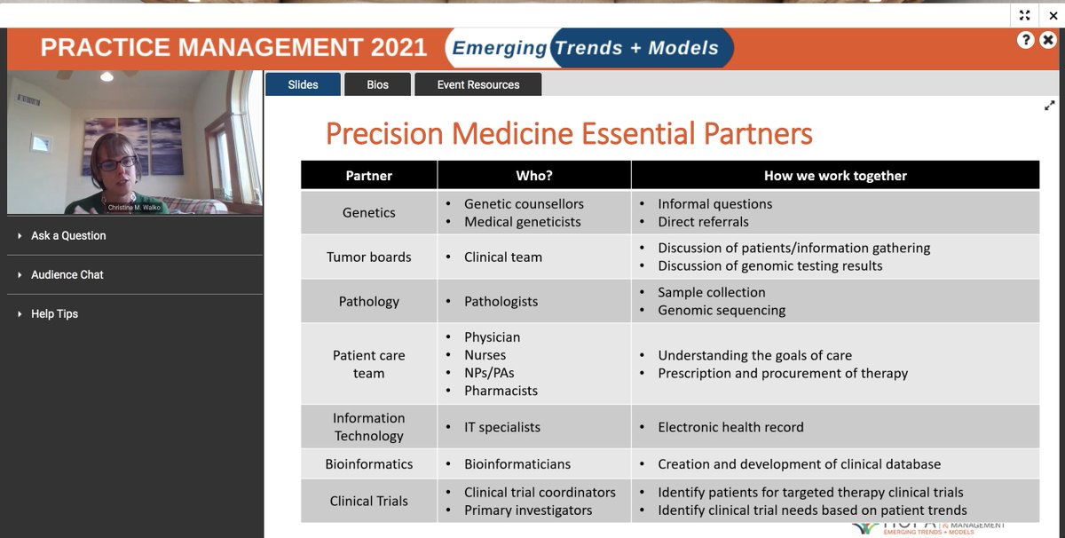 HOPArx's tweet photo. Dr. Christine M. Walko from @MoffittNews is presenting "Overcoming Challenges Together" at #HOPAPM21 - here's just one snippet of relationships that matter in stellar #cancercare
#HOPApmp #oncopharm #specialtypharmacy https://t.co/dXm3sA2ynq