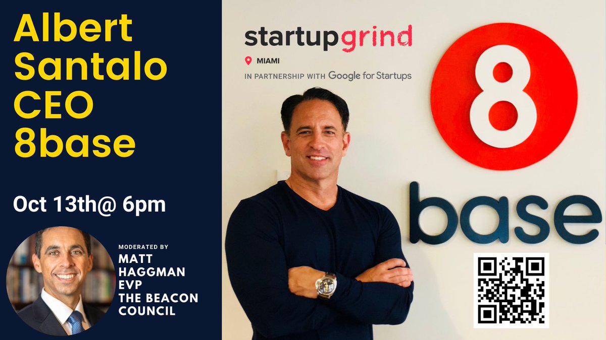 Special guest moderator @matthaggmam <a href="/8base/">8base</a> <a href="/TheVentureCity/">TheVentureCity</a> <a href="/refreshmiami/">Refresh Miami</a> <a href="/TechHubFL/">South Florida Tech Hub</a> <a href="/thelabmiami/">The LAB Miami</a>