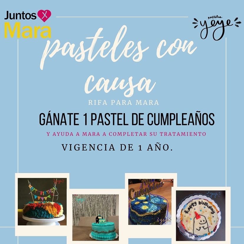 SofVegae's tweet photo. Holaaaa, los invito a participar en esta rifa de dos pasteles para juntar fondos para el tratamiento de Mara. Una amiga que fue diagnosticada con rabdomiosarcoma orbitario en 2020. Ojalá puedan participar o ayudar a compartirlo💛💛 https://t.co/ERcPsZxWFO