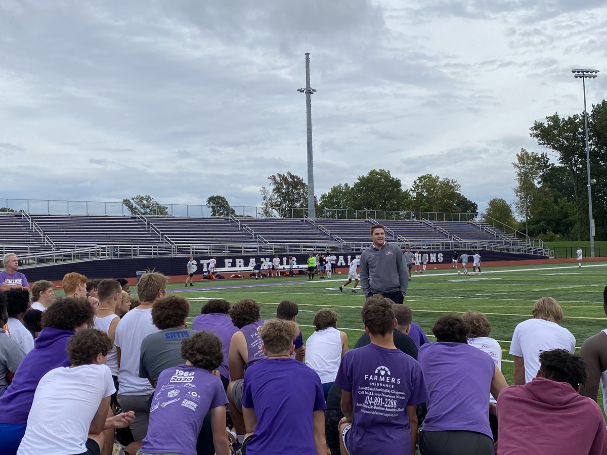 FootballSFD's tweet photo. Thank you to 2016 Team Captain, Ryan Corkrean ‘17 for addressing the team on what it means to be a part of DeSales-Watterson Rivalry! #Beat❌atty #UnfinishedBusiness https://t.co/wI2ACT7Uok