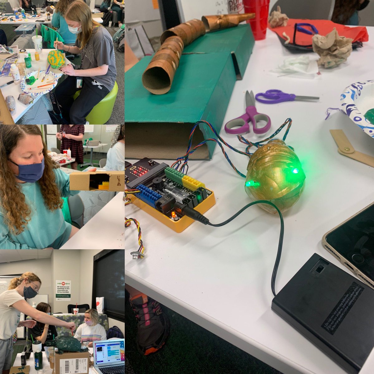 drjenn13's tweet photo. The techno trash pets are almost ready to make their debut! #engineeringdesign #computerscience #coding #uabteachersrock #steam #DigitalLiteracy #integration https://t.co/HQY3Vx0kCw