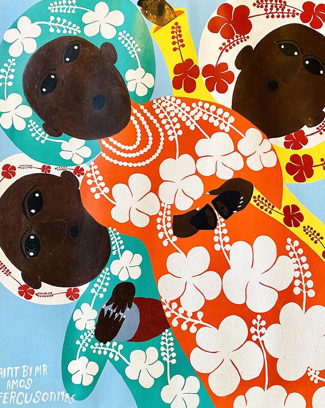 artistsofcolour's tweet photo. THREE LADIES WITH FLOWERS, Amos Ferguson, 1985 #blackarthistory https://t.co/FwyKZ8qAS4