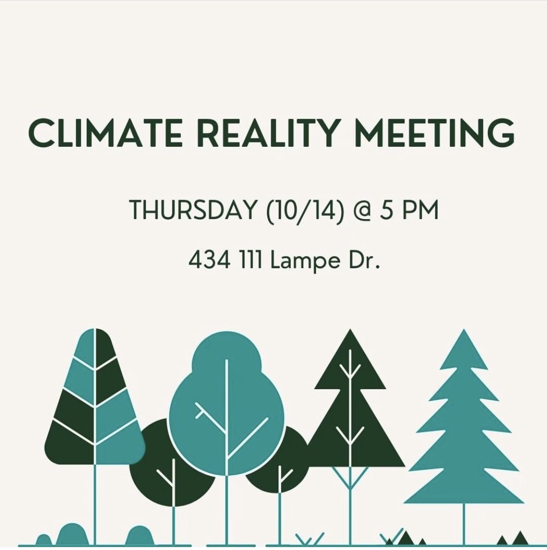 Hey guys! We’ll be in 434, 111 Lampe Dr. for the second general body meeting of the semester from 5 to 6 PM. We look forward to seeing you all!