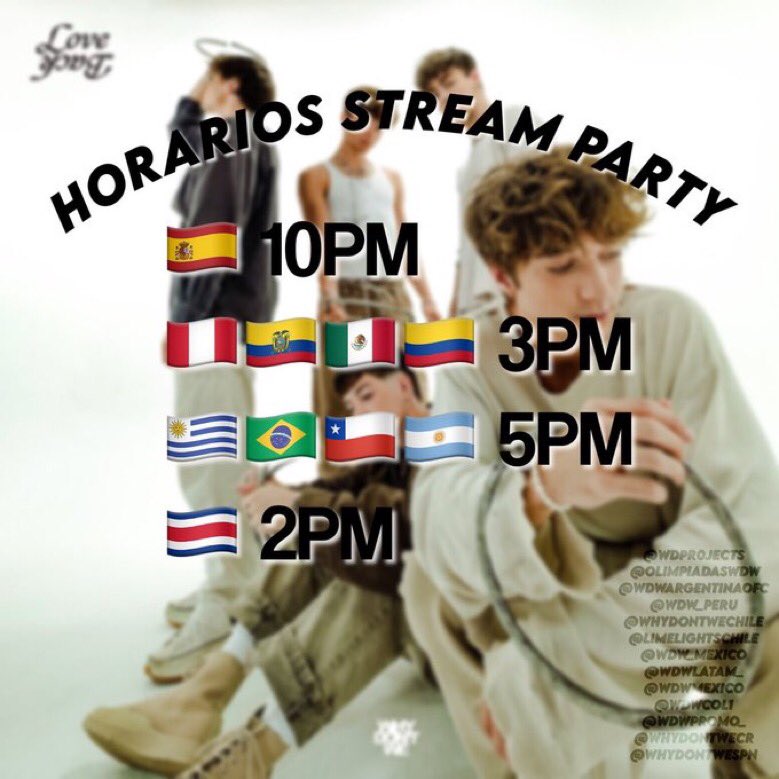 Hey!! This Sunday 10/10 we are doing a stream party for Love Back. Here is the time, if your country isn’t here you can ask us!!