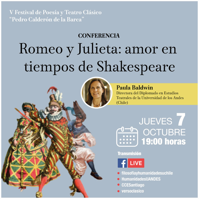 filosofiauchile's tweet photo. A las 19:00 horas se realizará la conferencia “Romeo y Julieta: amor en tiempos de Shakespeare” a cargo de Paula Baldwin, directora del Diplomado en Estudios Teatrales de la Universidad de los Andes (Chile). Más información en https://t.co/p5XyUC70wr https://t.co/HxdtB1S70S