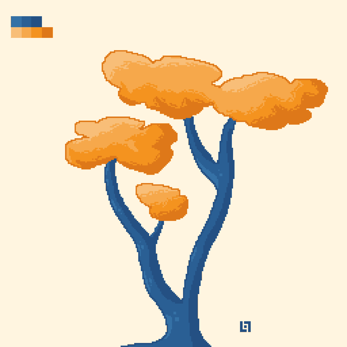 After 5h of pure pain, I kinda did it! My first pixel art! I tried using <a href="/Franrekk/">Franek</a>'s method to do water coloring but as you can see it didn't go as planned.
Non the least here it is!

#pixelart