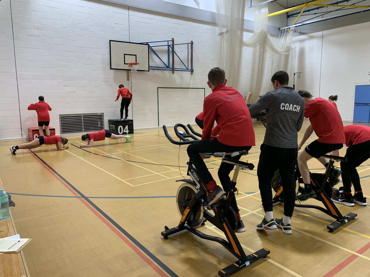 Strength and Conditioning- pupils hard at work after school today. Thanks to Lewis ⁦@UnityFitness⁩ for another  excellent session #makingprogress #strongerandfaster ⁦@StEdsCanterbury⁩