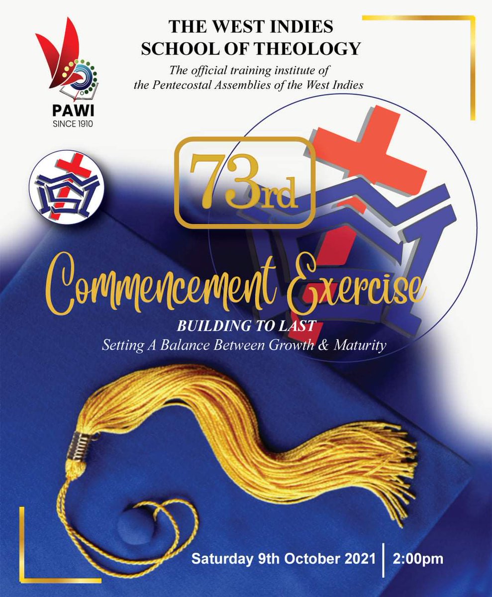WISTadmin's tweet photo. This Saturday the West Indies School of Theology engages in its 73rd Commencement Exercise at 2:00 pm. The event will be streamed live on YouTube via this link: https://t.co/6IgxfMJQod

See you then!  
.
.
.
#WIST #theology #education #theology #graduation #commencementexercise https://t.co/RVQHiYGF4I