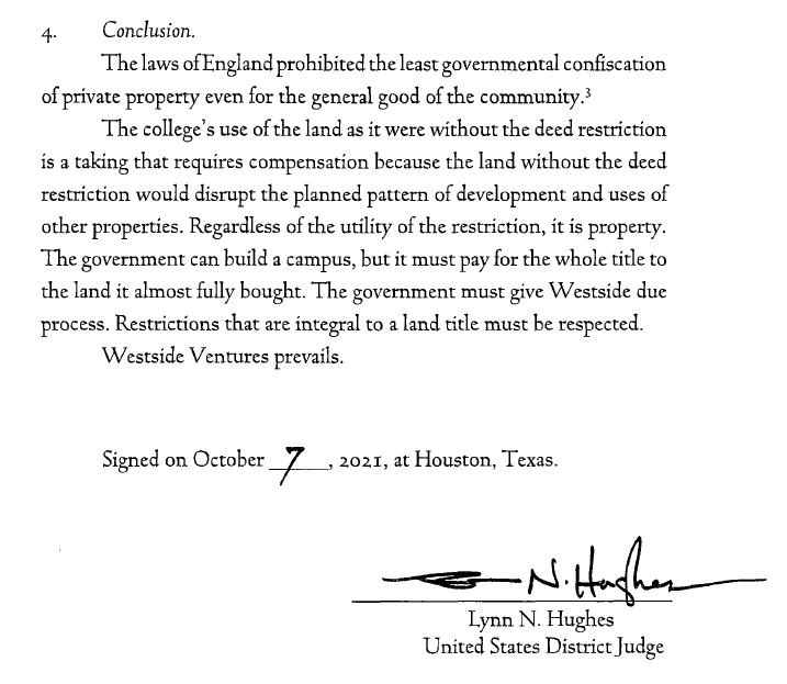 mcfarlandpllc's tweet photo. Can a governmental entity buy land subject to deed restriction and just ignore the restrictions without having to pay compensation to the owner of the restrictions?
No.
"The laws of England. . . "
#inversecondemnation https://t.co/fEGiw654rU