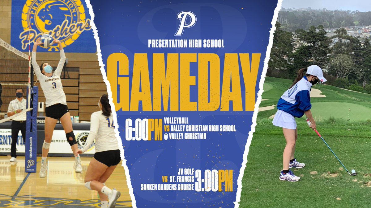 It's GAME DAY! Panther Volleyball competes at Valley Christian this evening, while JV Golf heads to Sunken Garden Golf Course for their match vs. St. Francis. #GoPanthers!