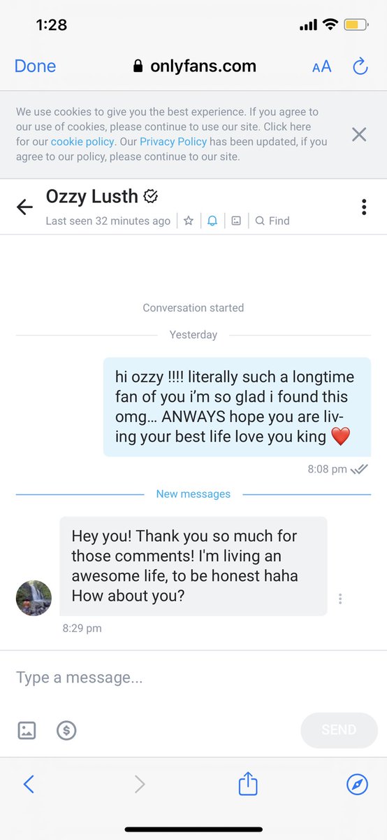 gracepeters_'s tweet photo. never did i ever think my survivor crush would message me back on onlyfans 
love you king @OzzyLusth https://t.co/Cwk8h77YTL