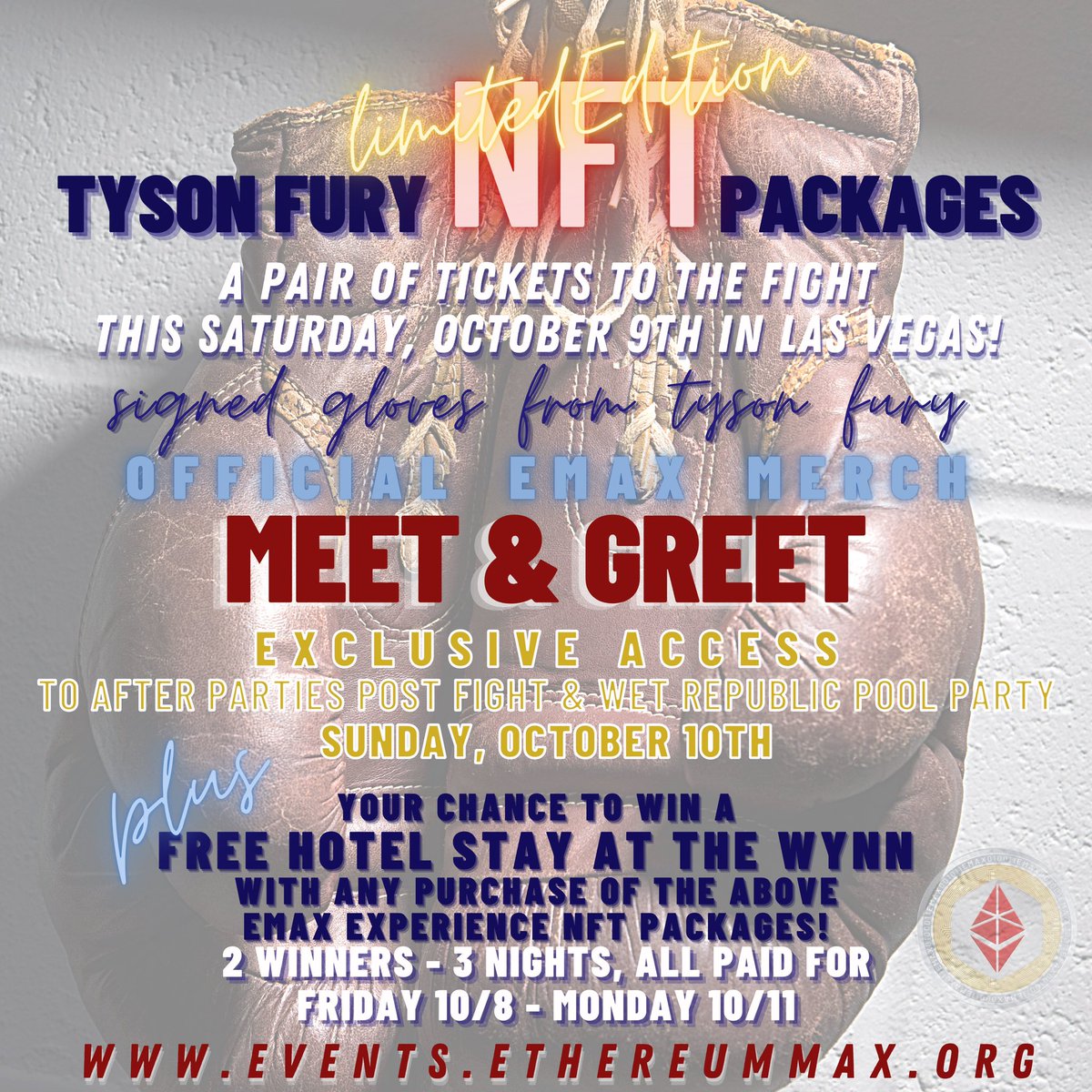 ethereum_max's tweet photo. FOLLOWING 20 people! 

Just follow the rules:
1.Retweet this post
2. Tag anyone who likes NFTs!

Get your exclusive EMAX Experience here!
https://t.co/LvZCPXivKt 

#NFT #FuryWilder3
 #nftcollector #LimitedEdition #tysonfury #nfts #NFTGiveaway #Giveaway https://t.co/Fotut0iRP3