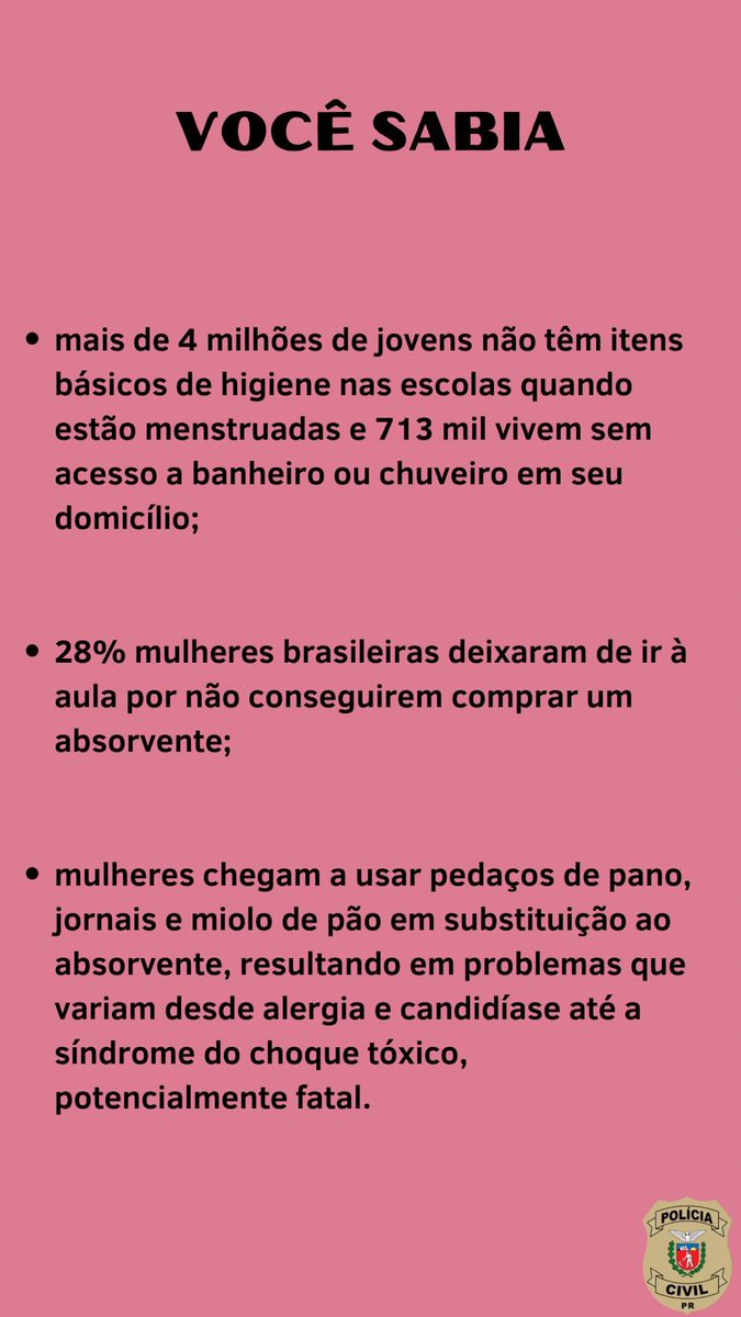 dpmulhermaringa's tweet photo. Precisamos falar sobre a precariedade menstrual, sim! https://t.co/0Al1TjNVnJ