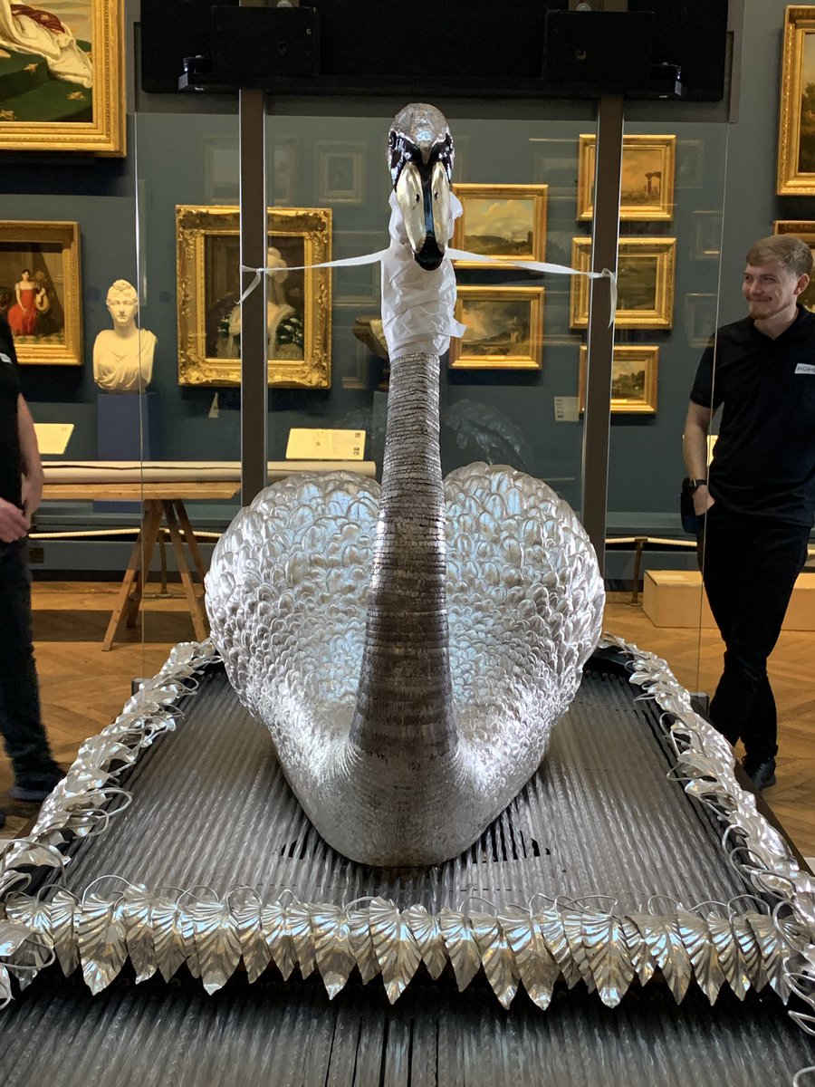 AnnaRolls1's tweet image. Much fun and dialogue has been had this week working with a great team on the Bowes Museum’s #swanstudyweek looking at the mechanism and associated problems of their beautiful silver swan automaton