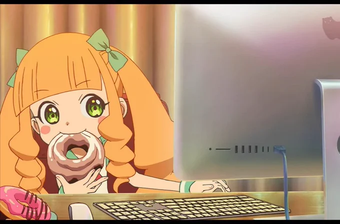 実は原作では
ポンポさん
1度もドーナツを
食べた事が無いのです
(ドーナツに見えるのは
イカリング) 