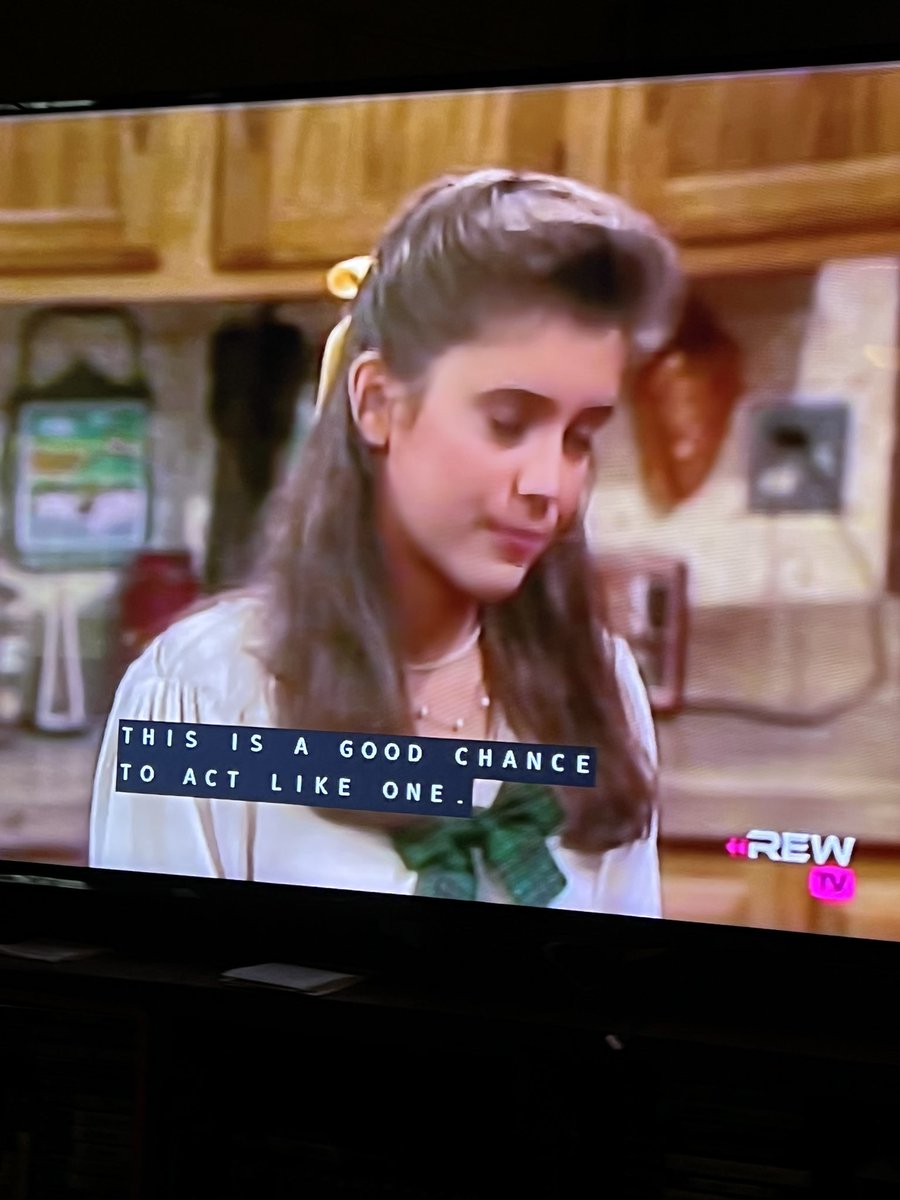 LaurenGGreen's tweet photo. The benefit of no cable…you walk in to see your kid left this on the TV. @Alyssa_Milano your skills are being enjoyed by the next gen. Thank you. #WhostheBoss #EightysKid #GenX https://t.co/A9AFP4g5MU