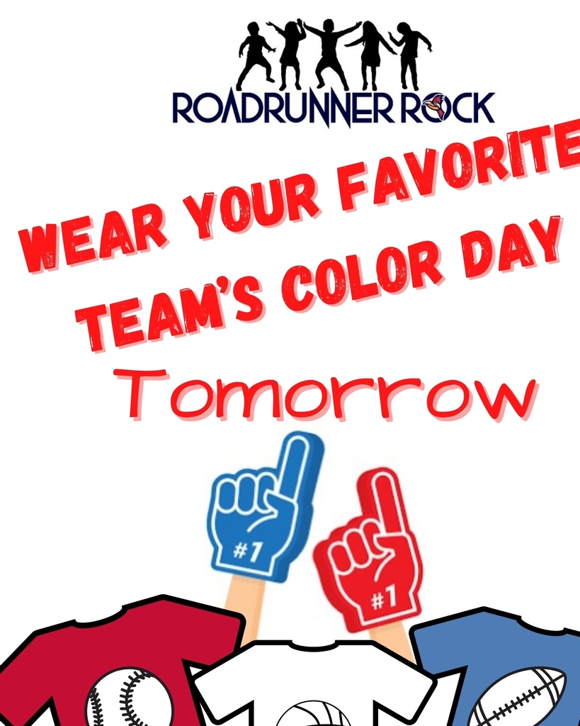 🌟REMINDER🌟 Tomorrow is Wear Your Favorite Team’s Color Day!