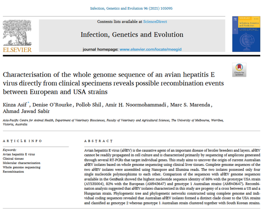 ApcahUnimelb's tweet photo. New #FVASresearch from PhD student @KinzaAsif15 in 'Infection, Genetics and Evolution' (@MicrobeTweets). Her work investigated the use of sequencing avian hepatitis E directly from clinical samples.
https://t.co/XUDW4TDP6V
๐งตThread ๐ https://t.co/I8SBvZeuJP