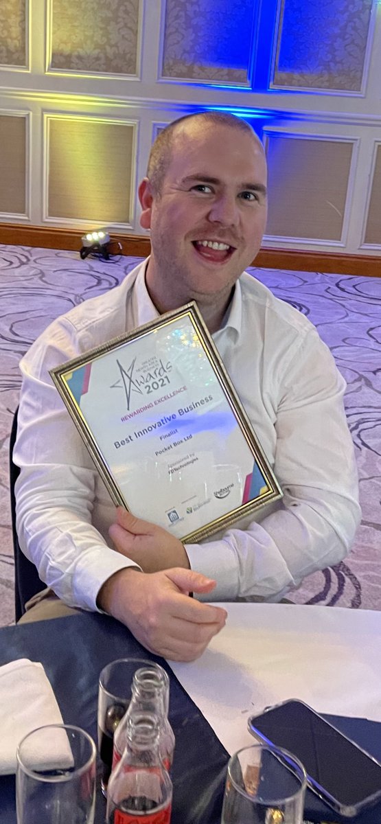 JimFinnegan9's tweet photo. Our Mick! We are delighted to be a finalist in Newry business awards. #newrybusinessawards #newry #pocketbox #happy #newrychamber https://t.co/OrwdZl2N4t
