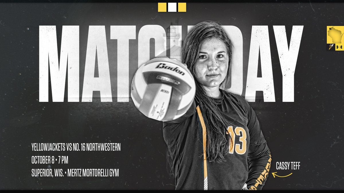 🏐 MATCH DAY 🏐
🆚 No. 16 Northwestern 
🕖 7 p.m.
📍 Superior, Wis • Mertz Mortorelli Gym
📹 bit.ly/3nk7LmB
📈 bit.ly/3zWhGSW
📻 (KUWS 91.3) bit.ly/3DBcExh

#WeAreSuperior