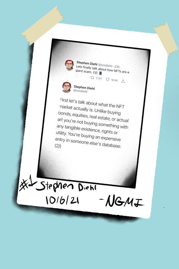 NGMIHallofFame's tweet photo. Sneak peak at #1. #NFT #NFTCommunity #NFTdrop will list it for 0 ETH + Gas in the next 48 hours. #stephendiehl #NGMI https://t.co/Kjb5amCEJv