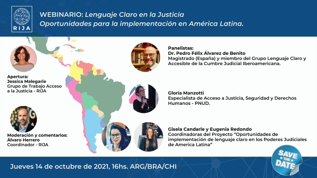 ➡️ Webinar sobre #Lenguajeclaro

🗓️jueves 14/10
⏲️16hs ARG🇦🇷, BRA🇧🇷, CHI🇨🇱
➡️ Ubique el horario en su país zeitverschiebung.net/es/

Link de Inscripción✍️shortest.link/RUr

<a href="/ineselvi/">Inés Selvood 💚</a> <a href="/alvarojherrero/">Alvaro Herrero</a> <a href="/gammarizzi/">gammarizzi</a> <a href="/gcandarle/">Gisela Candarle</a> <a href="/jessi_malegarie/">Jessica Malegarie</a>