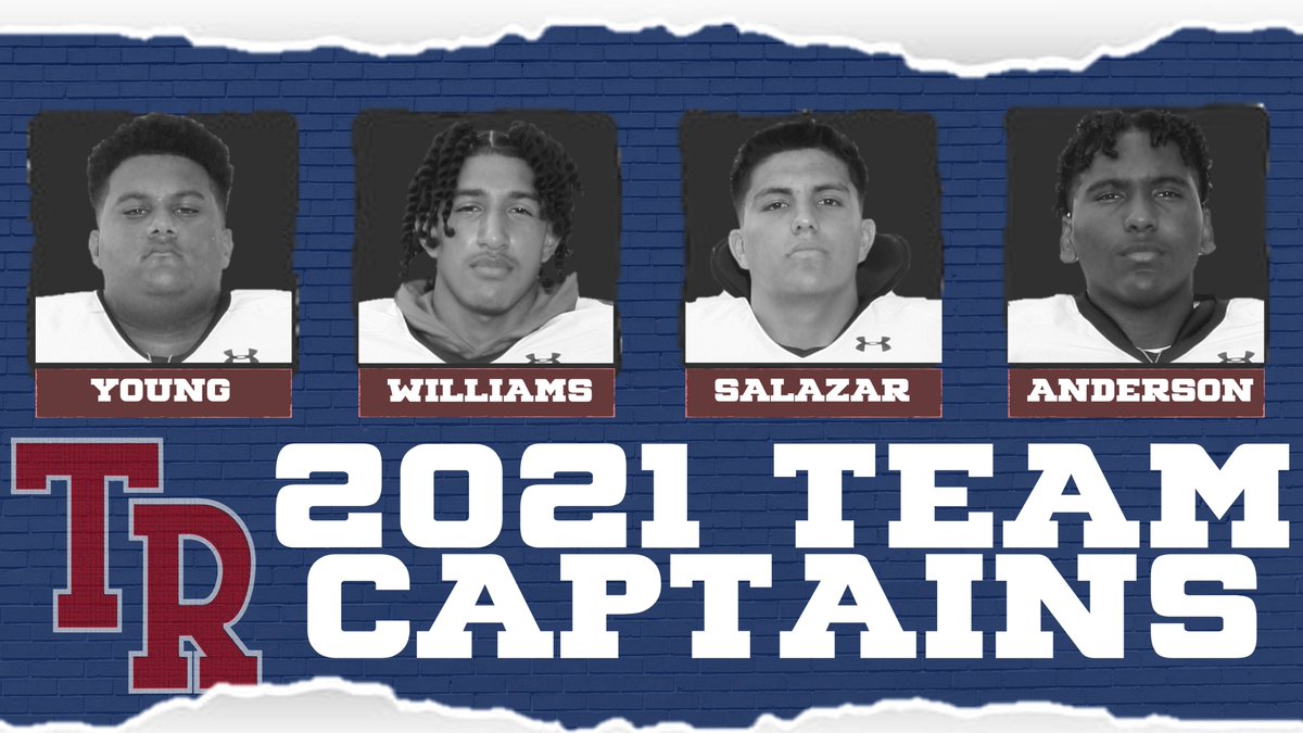TRRoughRiderFB's tweet photo. TR Football is proud to announce our 2021 Team Captains as voted on by the players and coaches!  These guys lead from the front and are the glue of our team!  #BEATJohnson #TRPride #TRFutureLeaders https://t.co/QUcM0aF1w6