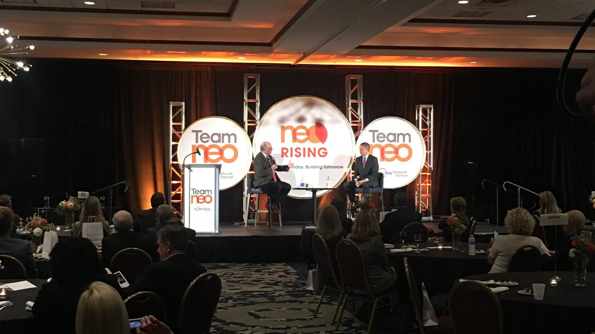 TeamNEO's tweet photo. We are honored to have U.S. Deputy Secretary of Commerce @DepSecGraves speak at this evening’s #NEORising event to discuss @POTUS’ #economic development policies to create generational opportunities in the #NEOhio Region and build a more vibrant economy here & across the country. https://t.co/zFD0eIb2Z1