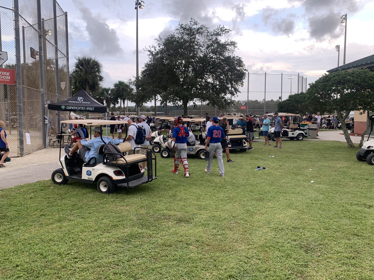 Game 1 in Jupiter about to kick off.  <a href="/UIC_Baseball/">UIC Baseball 🔥⚾️</a> commit <a href="/bbak_20/">Brandon Bak</a> and @PresbyterianBSB commit <a href="/LRios44/">Lorenzo Rios</a> form the battery today.  Lots of scouts on hand to watch this one.