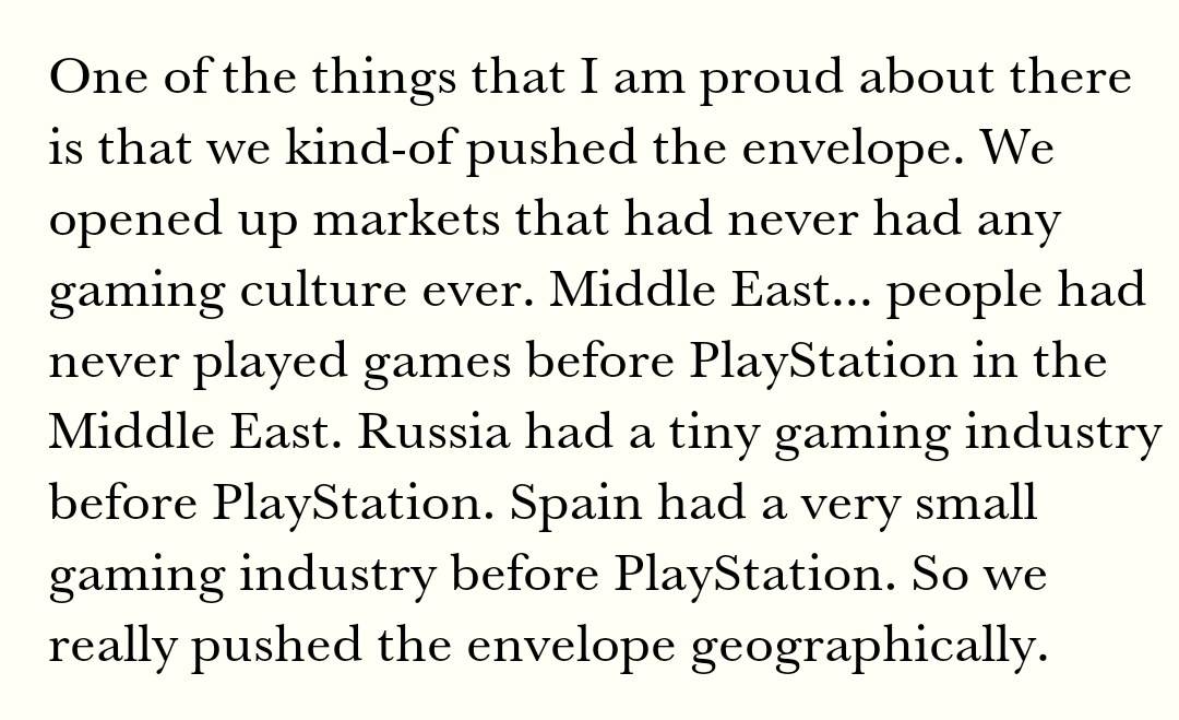 'Middle East... people had never played games before PlayStation in the Middle East.'

Mate

We had net cafés and arcades and NES ROM hacks same time as the West did

We just bought cracked games & Polystations because you wouldn't sell to us
 gamesindustry.biz/articles/2021-…