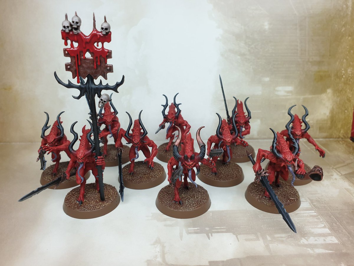 RotateThatFish's tweet photo. I've completed the first of Khorne's foot troops only 50 more to go, when I can afford them π€£ #warmongers #warhammer40k #warhammercommunity #BFTBG https://t.co/tYtbyoO0ry