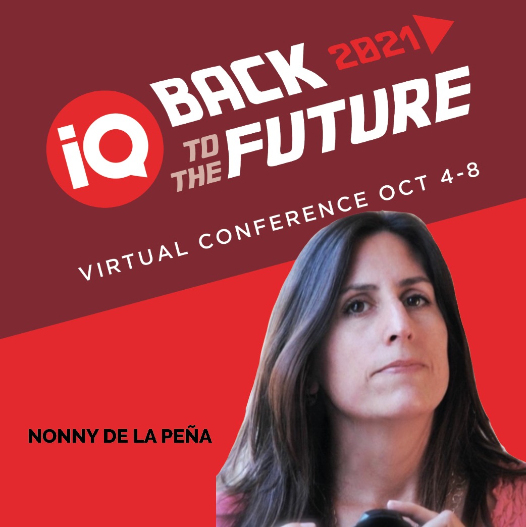 IntlQuorum's tweet image. We are pleased to share that Nonny de la Peña, PhD, a pioneer in virtual reality dubbed the "Godmother of Virtual Reality” by Forbes and the Guardian, will be joining our New Media Breakaway session at the #IQVirtual2021 Conference #newmedia #virtualreality #VR #virtualconference