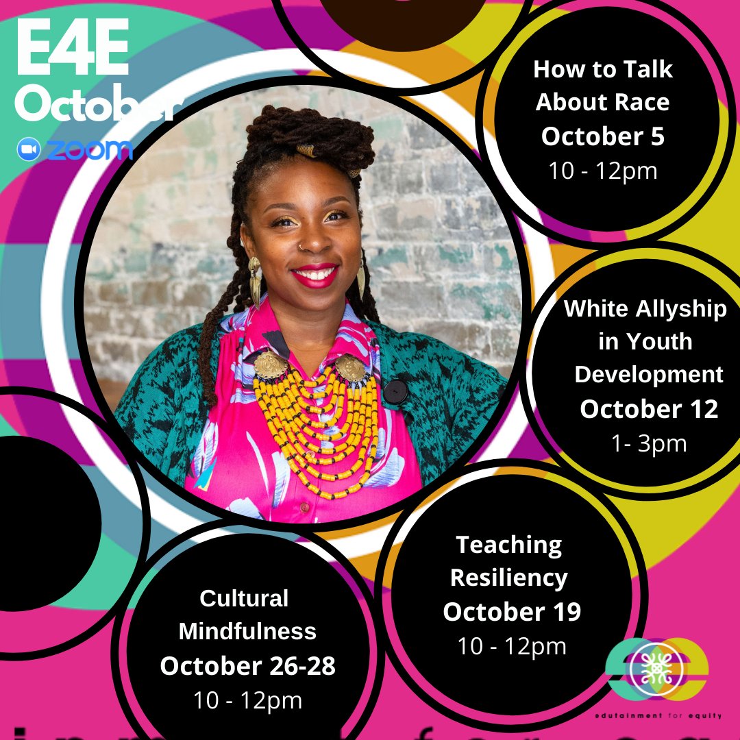 Our #October #professionaldevelopment series is fire! Link the bio for tickets to #WhiteAllyship in #YouthDevelopment, #Teaching Resiliency and The Cultural Mindfulness Institute! 
#edutainment #transformative #education