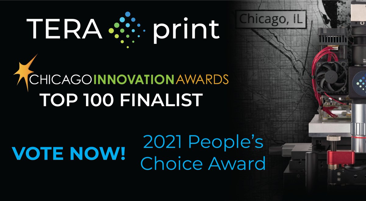 tera_print's tweet photo. We are thrilled to have been recognized as one of the Top 100 @Chi_Innovation finalists!

Vote for the 2021 People's Choice Here: https://t.co/1X6upZSQuw https://t.co/3zuGiAADEv