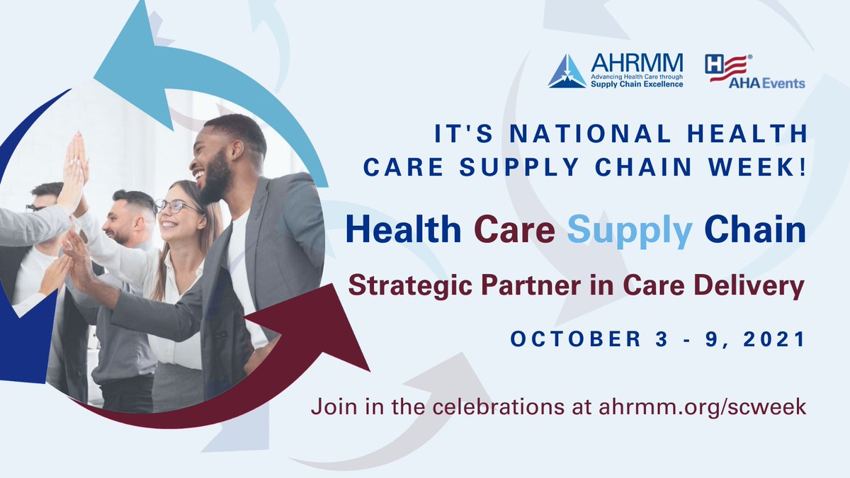 AHRMMtweets's tweet photo. Have you thanked your health care supply chain staff today? Retweet and help spread word about #SCWeek21! https://t.co/V2AgKWTXip https://t.co/nSy5gh0VnX