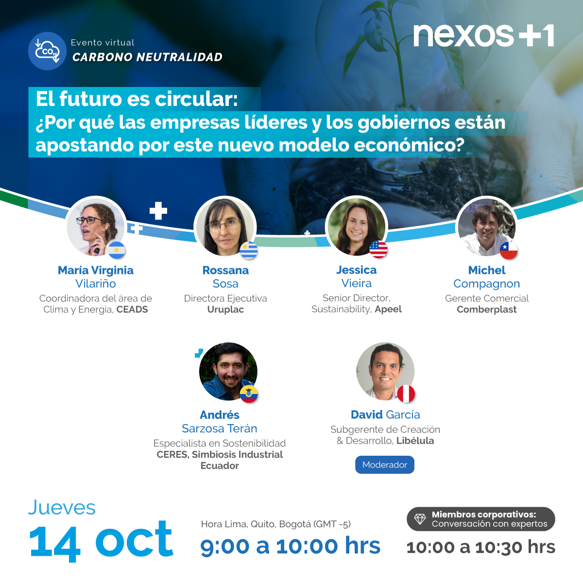 #EventoVirtual 💻 Conoce cómo empresas líderes en Latinoamérica están implementando la #EconomíaCircular. 🏢🔄
 
🗓 14 de octubre 🕑 9:00 a.m. (GMT-5)
✅ Inscríbete: bit.ly/circularfuturo