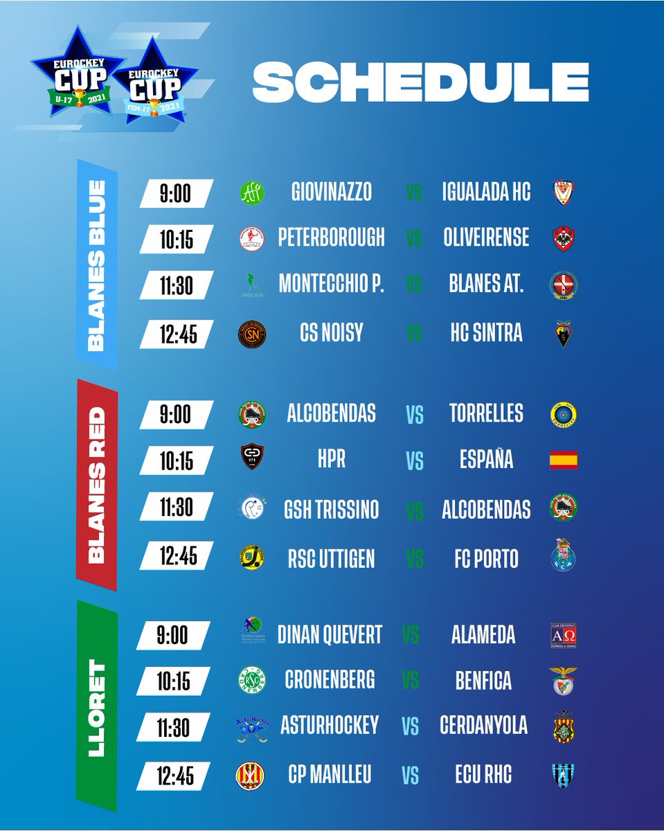 📅 𝙷𝙾𝚁𝙰𝚁𝙸𝙾𝚂

👀 ¡Estos son los partidos de hoy!

⭐️ Segueix-los en directe a eurockey.info