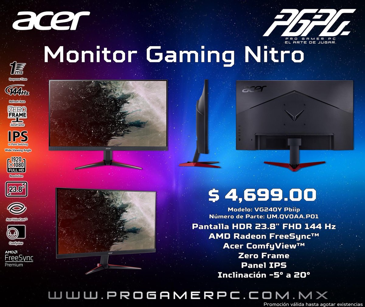 Progamerpc_MX's tweet photo. Encuentra la euforia extrema de una experiencia de juego perfecta con #Radeon #Freesync, panel #IPS y hasta 144 Hz. Este Monitor #Acer #Nitro con pantalla #HDR y 1ms es la mejor opción para ti. ¡Descúbrelo!
https://t.co/Bxf9n2Okao
#ProGamerPC #ElArtedeJugar https://t.co/Y3Zm15Mlj3