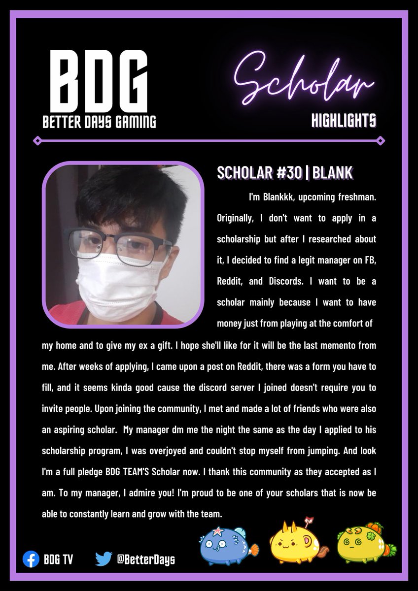 Here's our scholar number 30!

#axieinfinity #axiescholarship