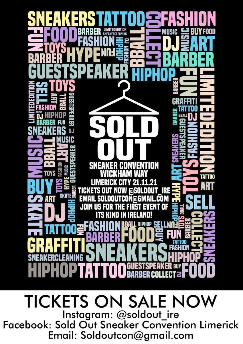 Ireland only Sneaker &amp; Streetwear Event is slowly approaching. November 21st can’t come quick enough.

If you haven’t got them already or 
#tickets are available in our bio 🙌🏻 

#soldoutireland #sneakersevent #ireland #streetwear #SoldOut #theevent #sneakerheadireland
