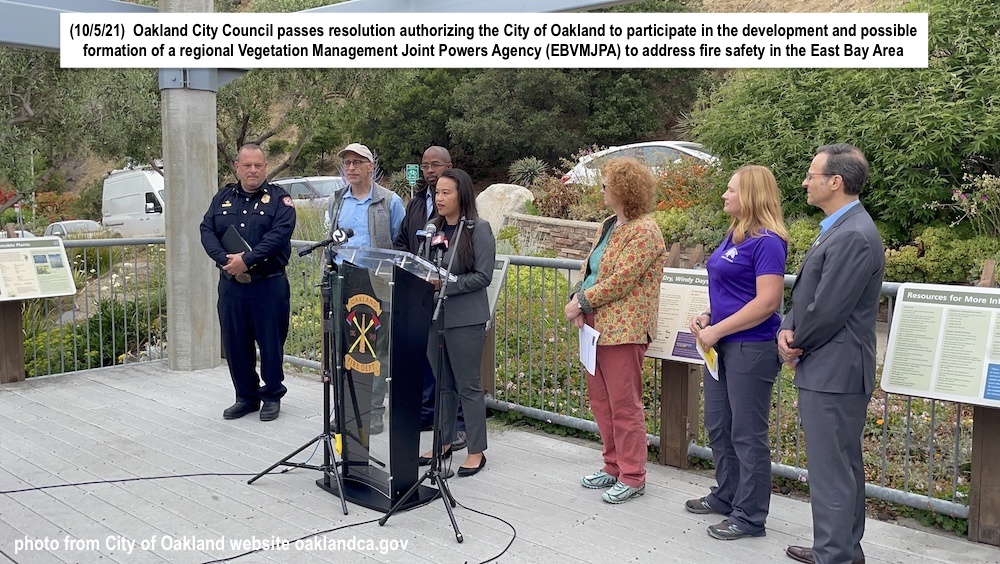 OaklandFiresafe's tweet photo. “The city of Oakland’s leadership have been a strong partner in wildfire prevention... We appreciate the city council’s willingness to explore the possibility of creating a regional entity."  Sue Piper, chair Oakland Firesafe Council https://t.co/ewDjcoa5Qh #wildfirepreparedness https://t.co/JyTADOMtzq