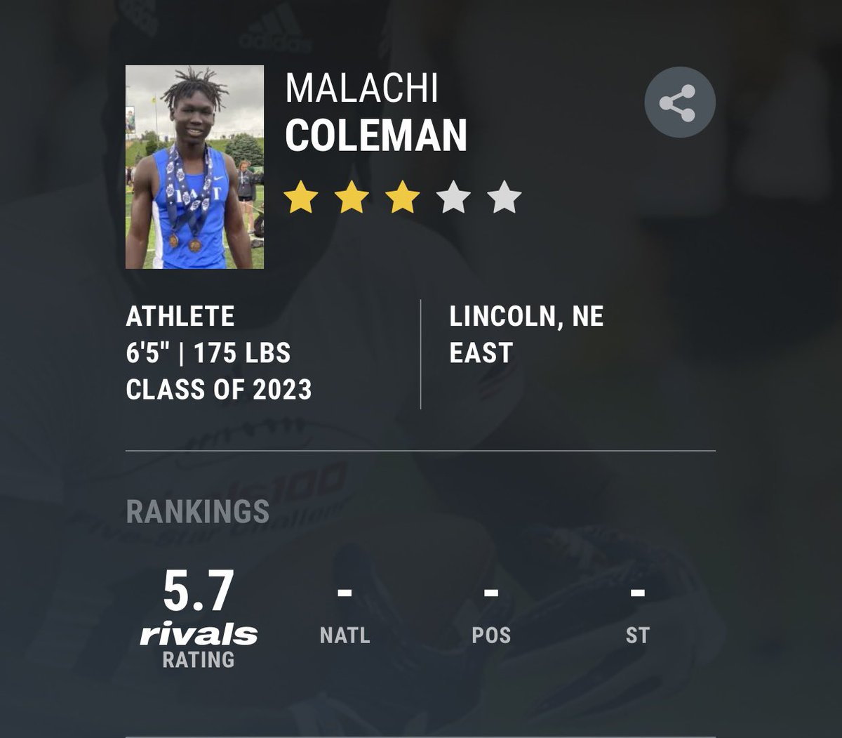 Blessed to be a 3⭐️ on rivals 🙏🏾 only up from here 💯