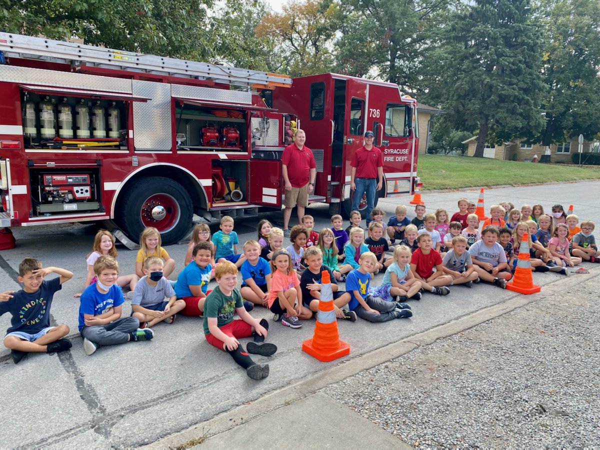 sdarockets's tweet photo. A special thank you to the Syracuse Volunteer Fire Fighters who came to school today to teach our elementary students about fire prevention and safety! https://t.co/QQa3RnP6gV