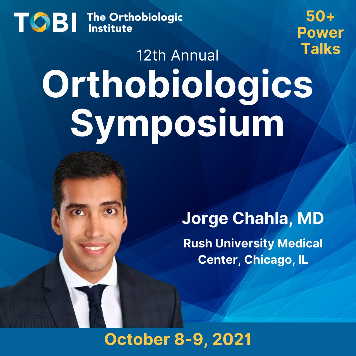 ACL Allograft Reconstruction Augmented with Bone Marrow Aspirate Concentrate: Does It Help? BMC vs Placebo for Knee Osteoarthritis
Jorge Chahla, MD, PhD, Rush University Medical Center, Chicago, IL
bit.ly/3wdyX8v
Use code TOBI50 for $50 off