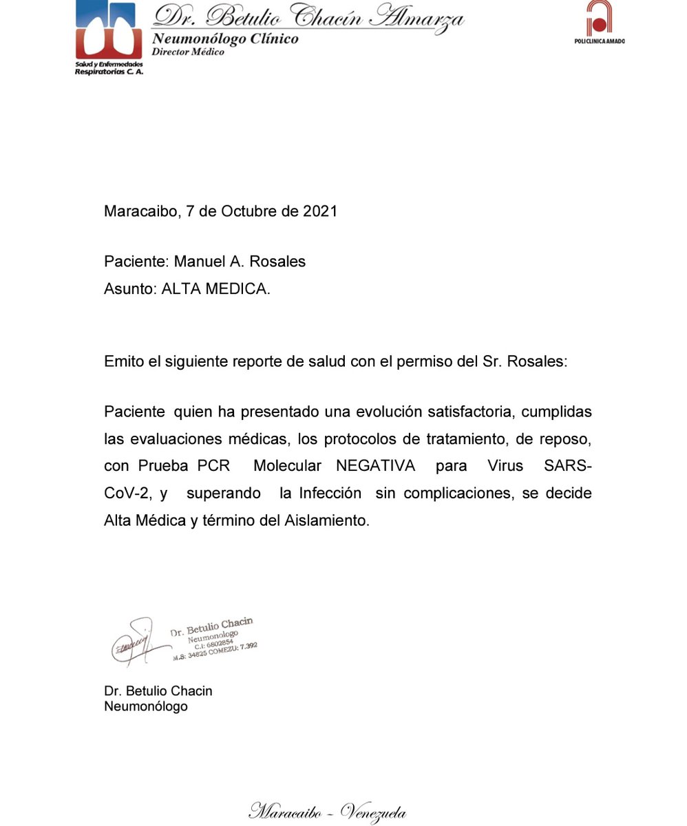manuelrosalesg's tweet photo. #07Oct Con mucha emoción confirmo que he superado el cuadro de #Covid_19.
Doy gracias a Dios, a la Chinita, a la plataforma unitaria y a mi amado #Zulia por tanta solidaridad.
Mi gratitud al equipo médico, a familiares y amigos.
¡Pronto con mi pueblo! https://t.co/HRKCNRzBvg