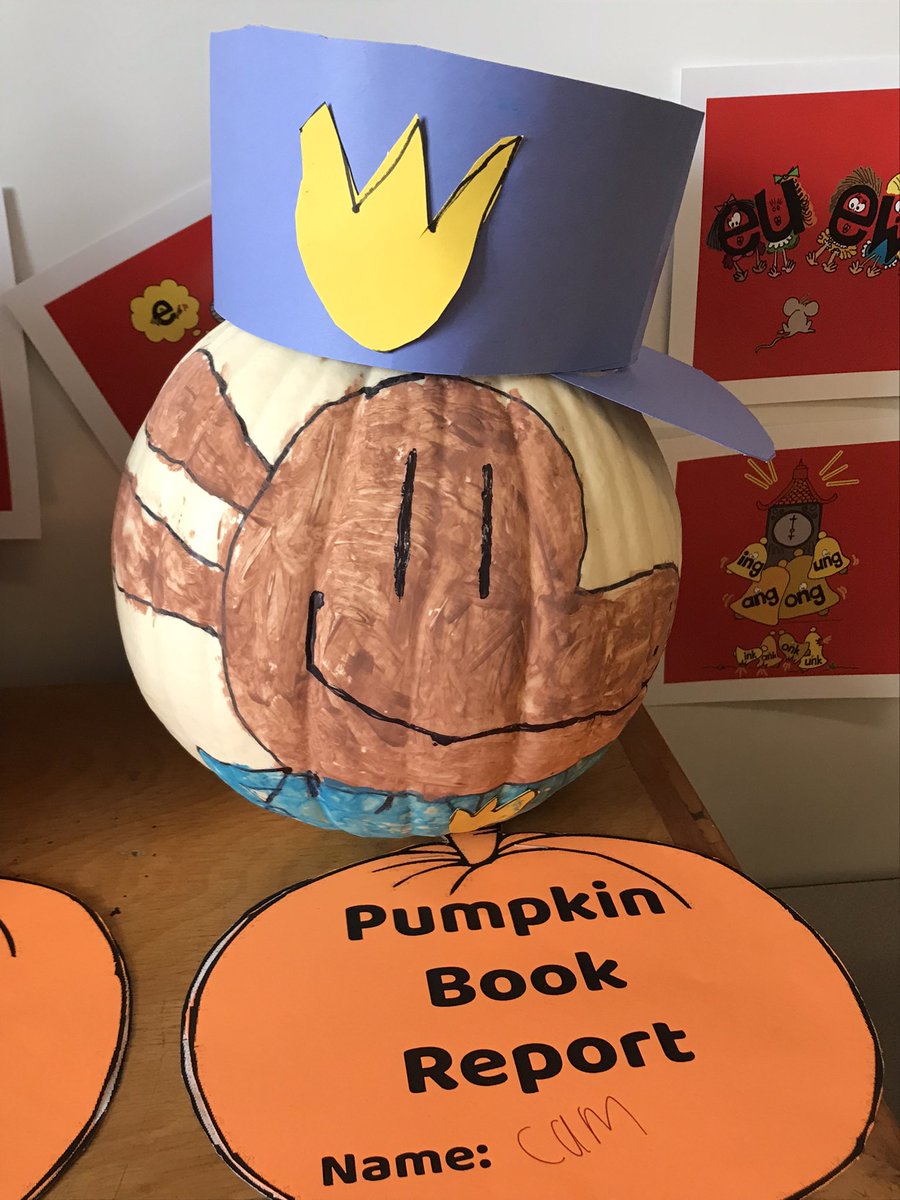 Krueger2ndGrade's tweet photo. The character pumpkin project has been a huge success! Tomorrow is the last day to send pumpkins in! #fall https://t.co/9TLxrg2ANc